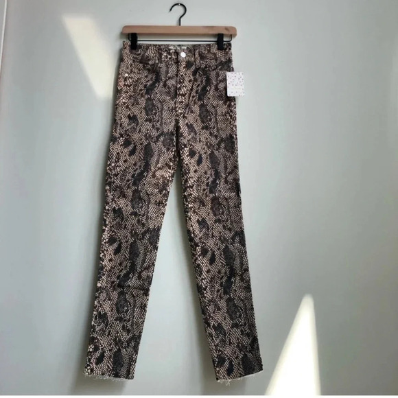 New Free People Raw trim High rise jegging jean two faced snakeskin OB1026916 - Picture 4 of 14